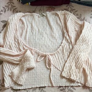 Atelier Sona Light Pink Textured Cardigan